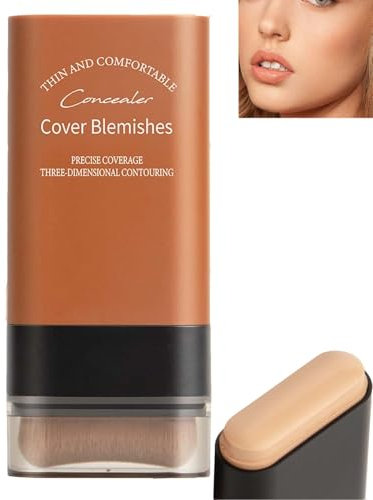 Vivien Beauty Foundation Stick,2-in-1-Foundation-Stick mit Pinsel,Double Head Foundation Make-up Stick, langanhaltendes,Natürlich Mattes Finish,Wasserfest, für Alle Hauttypen (Natürliche Farbe, 20G)
