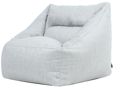 icon Natalia Bean Bag Chair, Grey, Woven Fabric suitable for Indoor Outdoor use, Large Adult Bean Bag with Filling Included, Comfy Chair, Armchair, Garden, Living Room Furniture, Bedroom Furniture