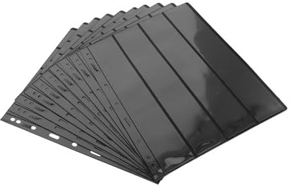 IMIKEYA 10 Blatt Briefmarkensammlung Stempelhüllen Buchstempel Sticker-sammelalbum Wiederverwendbares Stickerbuch Stempelhalter Buch Briefmarken Wiederverwendbare Umschläge Black Pvc