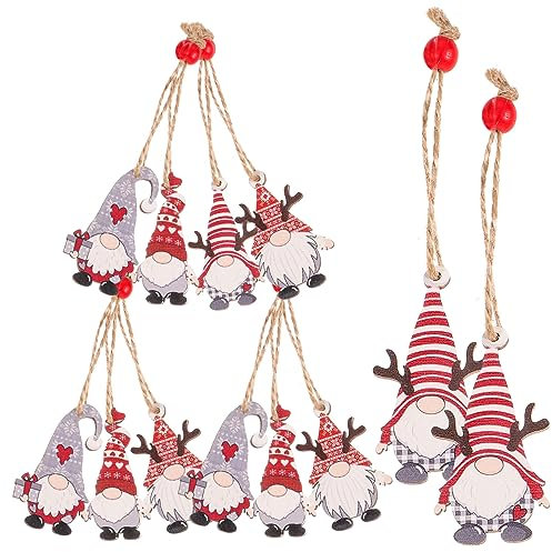 ERINGOGO 12stücke Holz Weihnachtsornamente Zwergen Dekoration Weihnachten Baumschmuck Für Feiertagsparty Winterparty Zuhause Hotel Einkaufszentrum