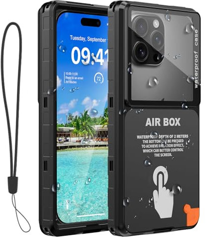 Waterproof Phone Case 6.9, Underwater Phone Case for Swimming Snorkeling, Universal Fit for iPhone 16/15/14/13/12 Pro Max, Samsung S25/S24/S23 Ultra (Black)