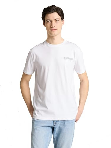 Tom Tailor Denim Herren Basic T-Shirt mit Logo-Print