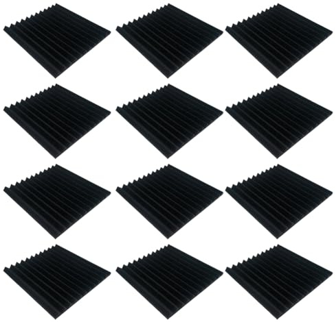Koolenry 12Pcs Acoustic Foam Studio High Density Soundproofing Foam Sound Absorbing Material Door Isolation Home Decoration