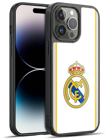 Head Case Designs Offizielle Real Madrid CF Weiß Abzeichen Gel Armour Hülle [Militärischer Schutzgrad] kompatibel mit Apple iPhone 14 Pro Max