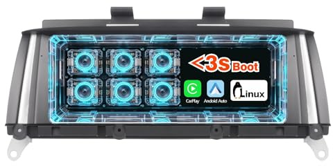 Radio inalámbrica con CarPlay y Android Auto, Sistema Linux, Receptor de Coche con Inicio rápido y conexión rápida, Kit de actualización iDrive para BMW X3 F25 (2011-2013) CIC