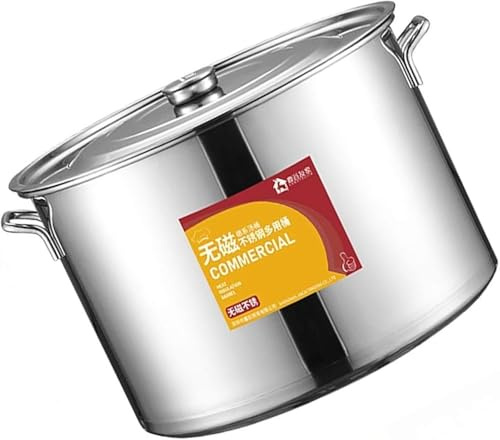 Stainless Steel Soup Pot with Lid 40L Stock Pot for Home and Commercial Use Kitchen Cooking Tool