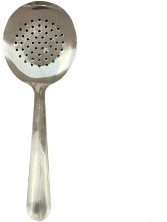 Feeshoppher Short Handle Thickened Stainless Steel Ladle and Strainer Set for Home Kitchen and Restaurant Use Includes One Rice Serving Ladle and One Slotted Strainer Spoon for Cooking