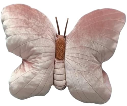 Vistnale Schmetterlings-Plüschtier | Schmetterlingskissen, 3D-Plüschtier, dekoratives Glitzer-Samt-Überwurfkissen für Zuhause, Sofa, Couch, Bett, Auto, Büro, 39, 9 x 32, 6 cm