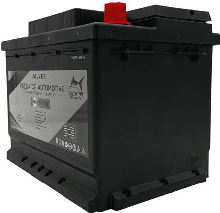 Predator Batteries Silver 027 EFB Car Battery | Reliable Start-Stop Power for Petrol & Diesel Engines | 12V 60Ah 650CCA Automotive Battery | Heavy Duty Enhanced Flooded Car Battery
