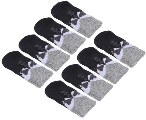 OUNONA 8 Stück rutschfeste Haustiersocken aus Polyester für Katzen und Hunde Warme Pfotenfreundliche Socken mit Schutz vor Schnee und Rutschfestem Bodenbelag Zufälliger Zufälliger Stil