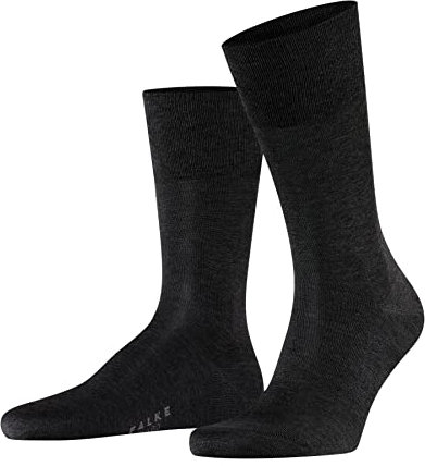 FALKE Herren Socken Tiago M SO Fil D'Ecosse Baumwolle einfarbig 1 Paar, Grau (Anthracite Melange 3190), 41-42