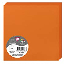 Clairefontaine 21886C Packung (mit 25 Doppelkarten Pollen, Gefaltet, 135 x 135 mm) 210g, kapuzinerrot