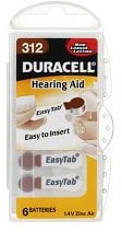 Duracell Hearing Aid Battery ZA312 PR41 AC312 DA312 312 1.4V Zinc Air Battery (06 pack)