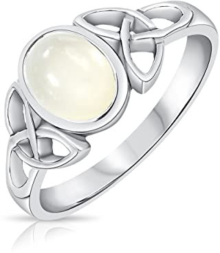 DTPsilver® 925 Sterling Silber Ring - Keltische Dreifaltigkeitsknoten - Keltische Kollektion - Mondstein