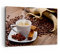 Bilder auf Leinwand 100x70cm Leinwandbild Kaffee schwarz Frühstück Schokolade Groß Wanddeko Bild Schlafzimmer Deko Wandbilder Dekoration Wohnzimmer Wall Decor Canvas Wand Kunstdruck Art AA100x70-2152