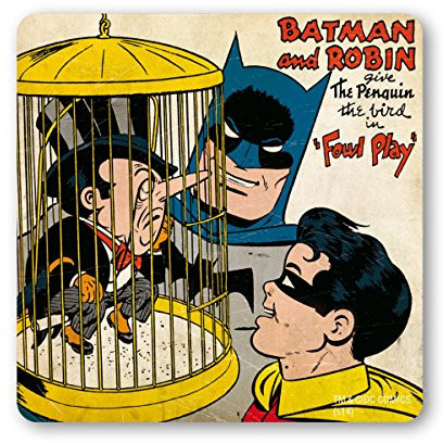Logoshirt® DC Comics I Batman und Robin I Pinguin I Untersetzer | Kork | 10x10cm | langlebiger Druck | Lizenziertes Originaldesign