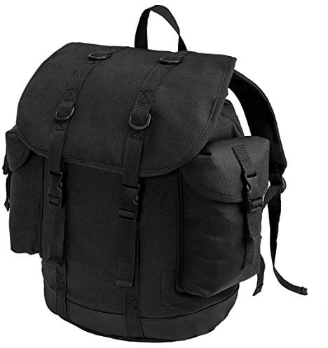 Black Snake Bundeswehr Jäger Rucksack für Damen und Herren Outdoor Wanderrucksack - Schwarz