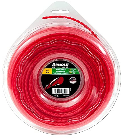 ARNOLD 1082-U5-3337 Trimmerfaden AF 3,14, 3,3mm x 36,5m, rot, rund, gedreht