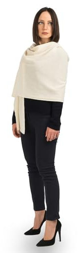 Dalle Piane Cashmere - Stola aus 100% Kaschmir - Made in Italy - für Frau, Farbe: Creme, Einheitsgröße