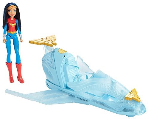 Mattel DYN05 - DC Super Hero Girls Wonder Woman Puppe mit Unsichtbarer Jet