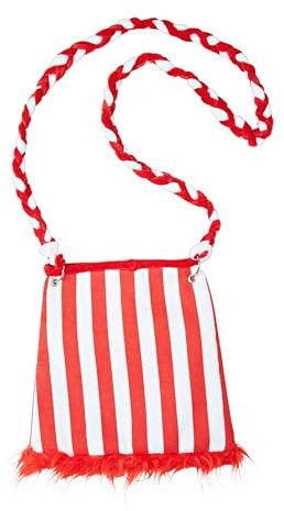 Deiters Handtasche Plüsch rot/weiß - Karneval - Tasche - Handtasche - Erwachsener