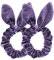 Set of 2 Korean Style Velvet Rabbit Ear Bow Bowknot Ponytail Holder Hair Tie Band Hair (Lilac)
