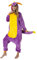 Katara 1744 -Dinosaurier lila/gelbKostüm-Anzug Onesie/Jumpsuit Einteiler Body für Erwachsene Damen Herren als Pyjama oder Schlafanzug Unisex - viele Verschiedene Tiere