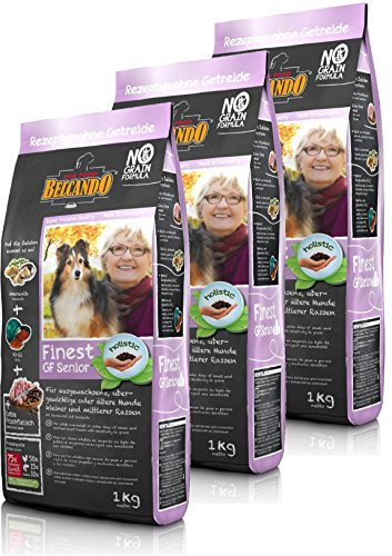 Belcando Hunde Trockenfutter - 3X Finest Senior mit Geflügel 1kg - Getreidefrei Hundefutter für Junge Hunde - leichtverdaulich und Premiumqualität