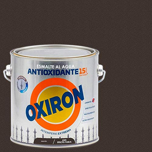OXIRON Esmalte antioxidante al agua liso forja Marrón 2,5L