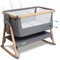 Tutti Bambini CoZee® Air Extra Breathable Next To Me Crib & Standalone Baby Cot - Baby Rocker with Deluxe Airflow Mattress, Easy Fold Bed, Travel Cot with Mattress (0-6 Months) - Oak/Charcoal