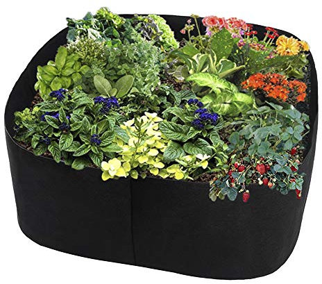 Blanketswarm Hochbeet aus Stoff, rechteckig, atmungsaktiv, Pflanzgefäß, Pflanztasche, Übertopf für Blumen, Gemüse, Hochbeet, 60 cm (L) x 60 cm (B)