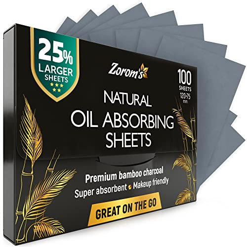 ZOROM'S ANSMALL 083 Bamboo Charcoal Facial Blotting Papers, 100 Sheets in Dispenser Box