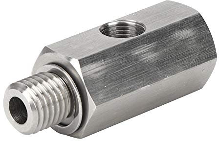 GAESHOW Öldrucksensor Adapter, Turbo-Druckadapter M10x1.5 1/8 NPT Turbo Öldrucksensor T-Adapter Edelstahl Autozubehör Anschluss Turbo-Druckadapter, T Adapter Ölzufuhr Adapter Anschluss