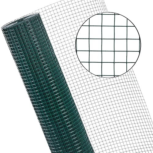 ESTEXO Volierendraht Drahtgitter Maschendraht Schweißgitter Drahtzaun Zaun Draht grün Kaninchendraht Käfigdraht Hasendraht 19 x 19 mm Maschenweite (1 x 25 m)