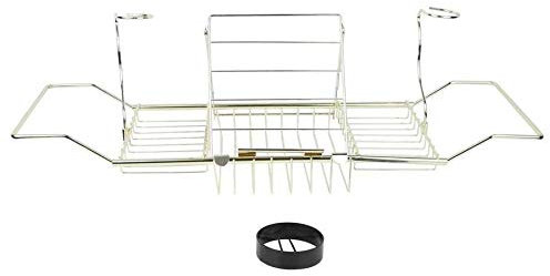 Badewanne-Halter-Behälter Ausziehbare / verstellbare Brücke Tablette-Telefon Weinglas Badezimmer Fach besonders robust konzipiert Bad Tray mit Weinglas Halter Bad Caddy erstreckenden Seiten Lesestände
