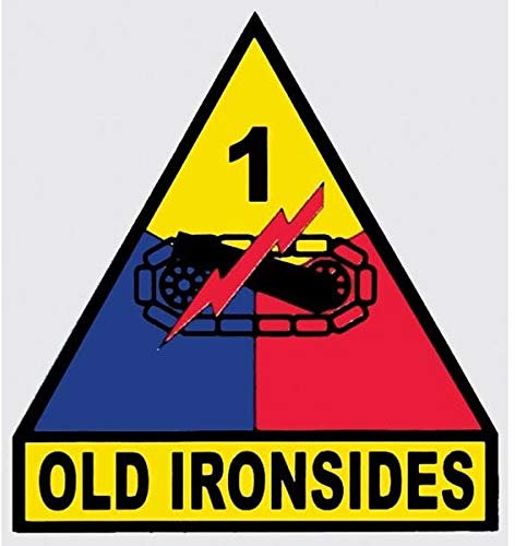 Sticker-Designs 10cm! Klebe-Folie Wetterfest Made-IN-Germany Army 1ST Armored Division Old Ironsides UV&Waschanlagenfest Auto-Aufkleber Profi-Qualität! F987