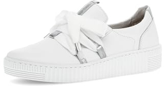 Gabor Damen Low Top Sneaker, Frauen Halbschuhe,lose Einlage,Best Fitting,straßenschuhe,Freizeitschuhe,weiblich,Lady,Weiss/Silber (Ice),43 EU / 9 UK
