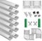 Profilé Aluminium LED, 12 x 1Mètre U Shape Profilés en Aluminium, Canaux et Diffuseurs LED avec Couvercle PC - Accessoires Complets, Compact Finition Professionnelle pour Ruban LED (Argent-U)