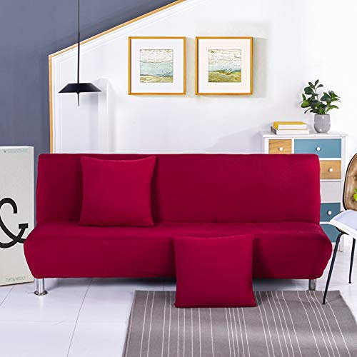 Klappsofa Bezug Stretch Sofabezug ohne Armlehnen,Einfarbiger Schlafsofa Sofahusse Stretch Sofa-Überwürfe Antirutsch Sofa Abdeckung Schonbezug Stretchhusse All-inclusive Couch überzug B 195-225CM