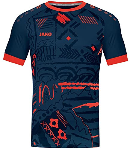 JAKO Herren Jersey Trikot Tropicana, Navy/Flame, XL EU