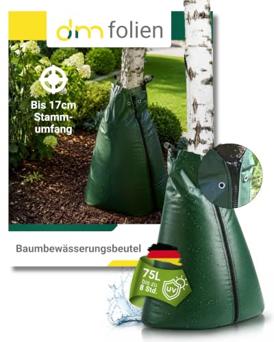 dm-Folien 10 Stück Baumbewässerungsbeutel 75 Liter I Bewässerungssack aus robustem PVC I Wassersack zur Langzeitbewässerung von Bäumen I UV-beständig bei Trockenheit & Hitze