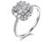 Verlobungsring 750 Weißgold |Goldring Mit Stein | Goldring 750 Damen | Quadratischer Diamant aus 18 Karat Weißgold Ring Silber Größe 52 (16.6)