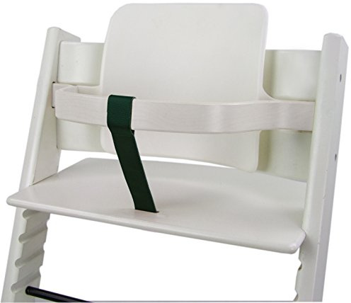 BambiniWelt Schrittgurt Tripp Trapp – Lederriemen aus Echtleder kompatibel mit Stokke Hochstuhl, weiches Öko-Leder, schadstofffrei & atmungsaktiv, abwaschbar & langlebig (grün)
