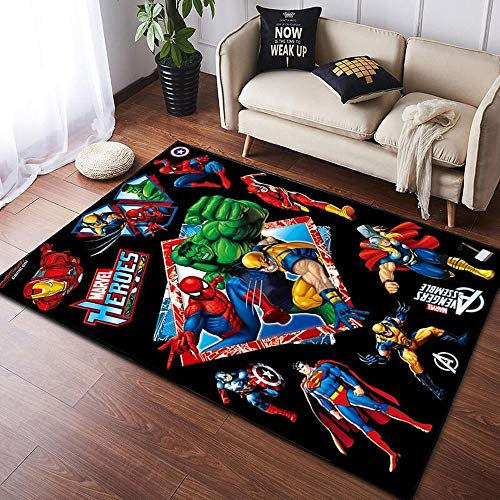 NICEWL Anime-Teppich, Wohnzimmer, Schlafzimmer, Kinder-Nachttisch, Miracle, Gemustert, für Jungen, Schlafzimmer, Farbe, Rutschfester Teppich (A, 60 x 90)