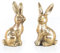 Logbuch-Verlag 2 goldene Osterhasen Ostern Hasen Deko Figuren Paar zum Hinstellen - edle Osterdekoration 14 cm Geschenk