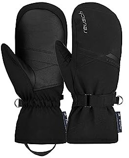 Reusch Helena R-TEX XT Mitten extra warme, wasserdichte, Winddichte und atmungsaktive Fäustlinge Fausthandschuhe Winterhandschuhe Schneehandschuhe Skihandschuhe für Damen, schwarz/Silber, 7