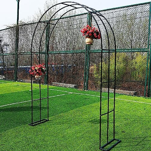 Metall Rosenbogen Rund Torbogen Rankgitter Feuerverzinkt Gartenbogen Breite 120/140/160/180/200/240/300/350 cm Tiefe 50cm Rankhilfe Rosenhilfe (B300 x H250cm, schwarz)