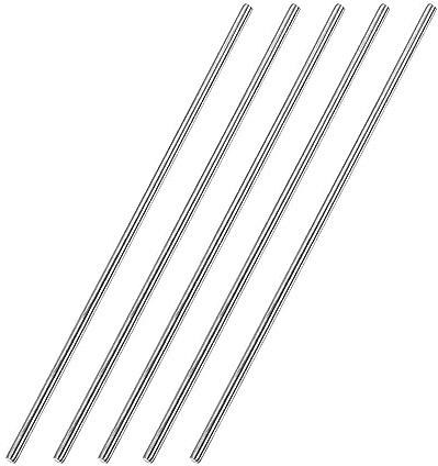 TA-VIGOR 5Pcs 3mm x 200mm Stainless Steel Round Rods, Metal Solid Round Shaft Rods Lathe Bar Stock for DIY Crafts Car Helicopter Airplane Model