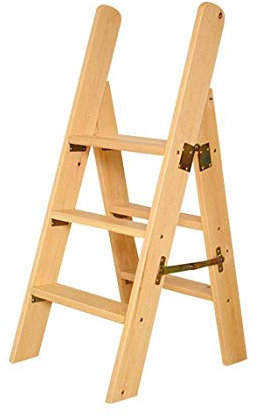 SORVA Klappbarer Tritthocker für Zuhause, Handlauf, Dachboden, Holzleiter, Esszimmerstuhl, Multifunktions-Blumenständer, 109,9 x 59,9 x 44,9 cm