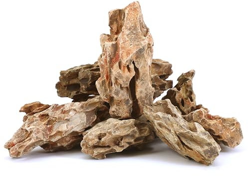 FISCAPE 10 natürliche Aquariumsteine, 5,5 bis 10,5 cm, perfekte Steine für Aquarien, Landschaftsbaumodelle, Tankdekoration, Amphibiengehege – Drachensteine